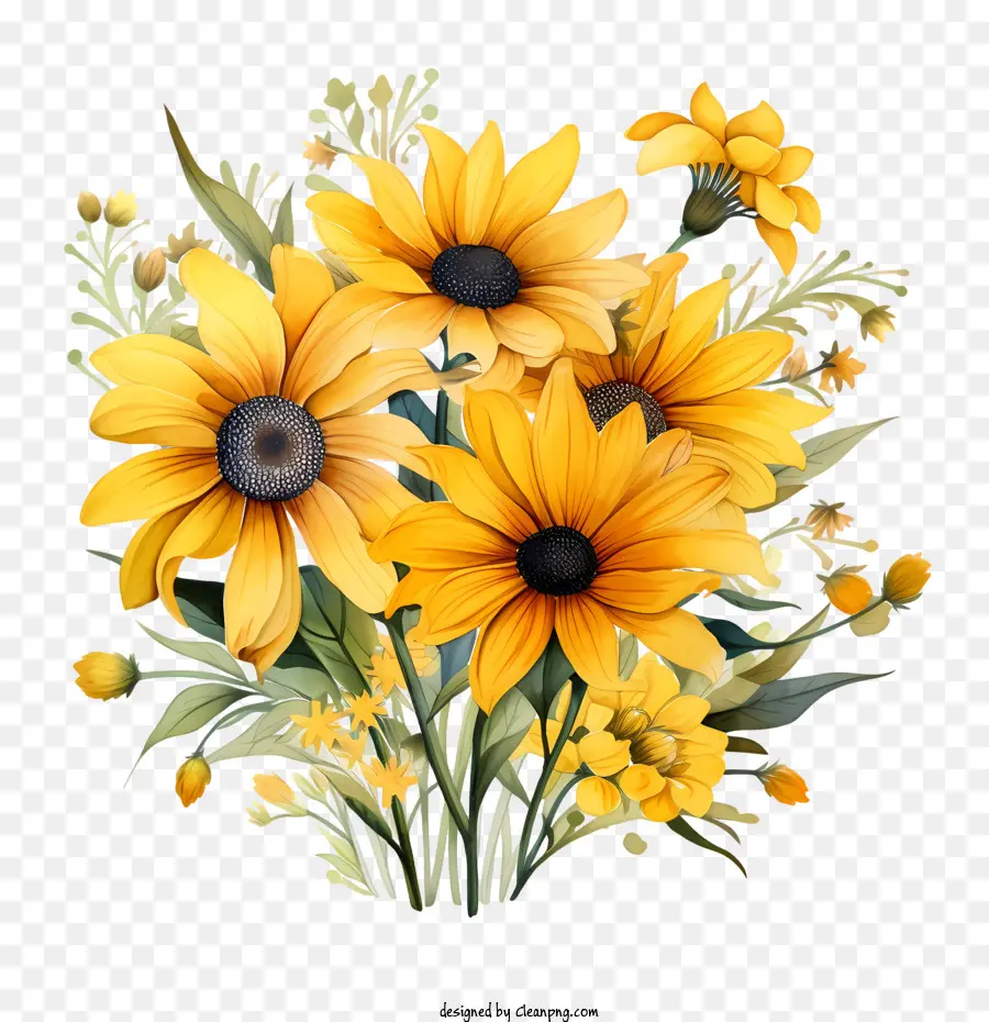 Flores Amarelas，Girassol PNG