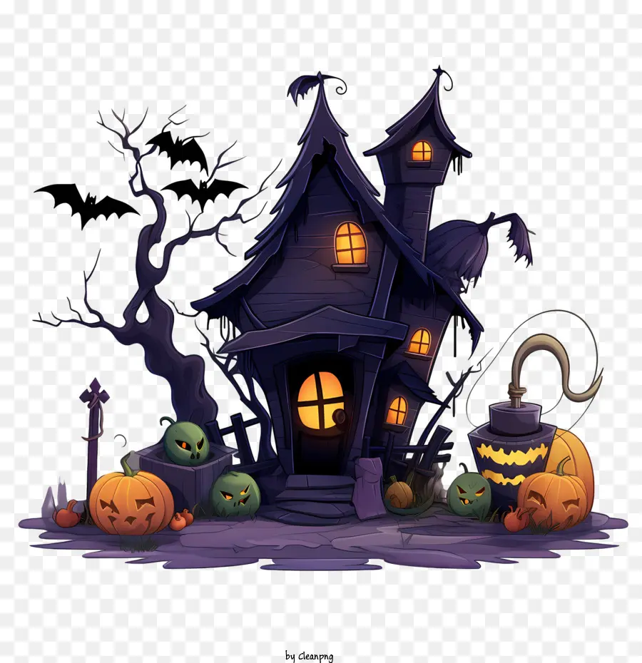 Casa Assombrada Do Dia Das Bruxas，Linda Casa De Halloween PNG