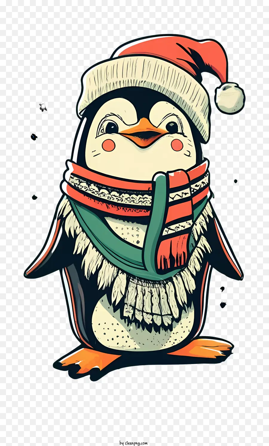 Pinguim Fofo，Pinguim Com Chapéu De Papai Noel PNG