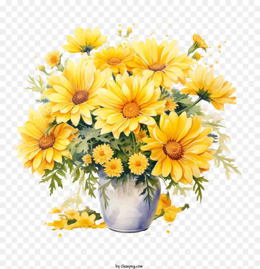 Flores Amarelas，Daisy Buquê PNG