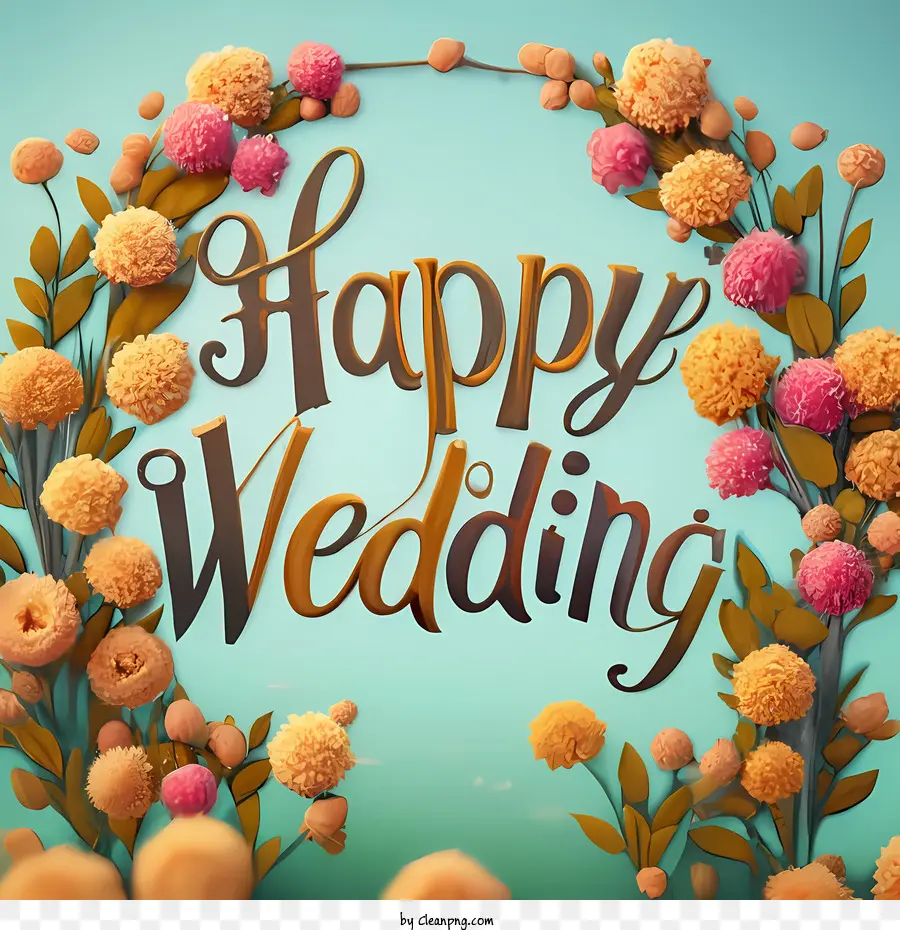 Feliz Casamento，Flores PNG