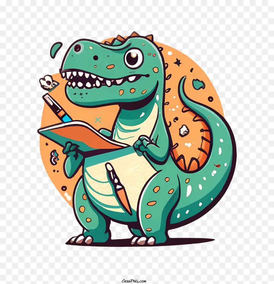 Dinossauro Dos Desenhos Animados，Dinossauro Com Prancheta PNG