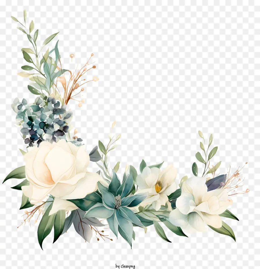 Design De Convite Floral De Casamento，Arranjo De Flores PNG