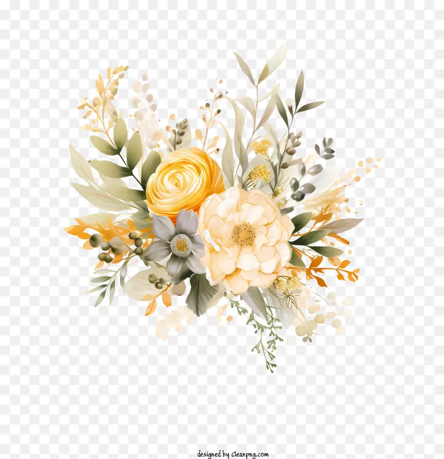 Design De Convite Floral De Casamento，Arranjo Floral PNG