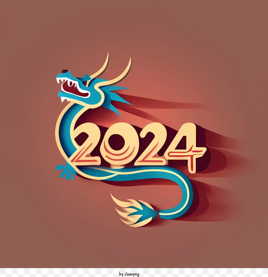 2024 Feliz Ano Novo，Dragão 2024 PNG