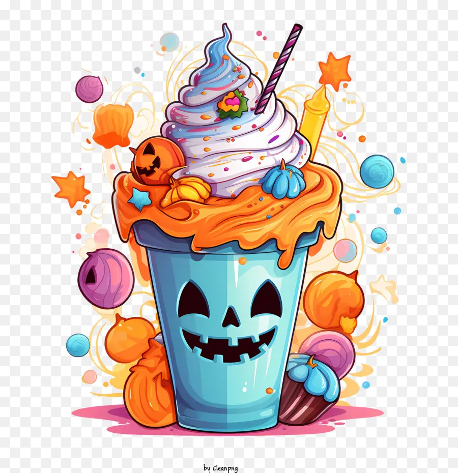 Milk Shake De Halloween，Bebida De Halloween PNG