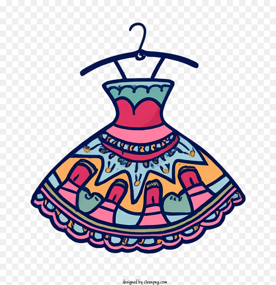 Vestido De Desenho Animado，Vestido Colorido PNG