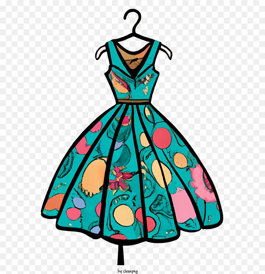 Vestido De Desenho Animado，Vestido Estampado PNG