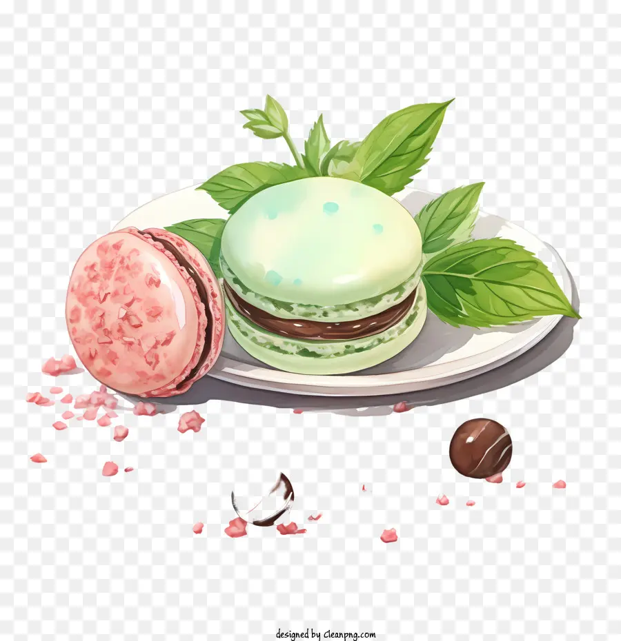Macaroon Dia，Chocolate Chip Cookie PNG