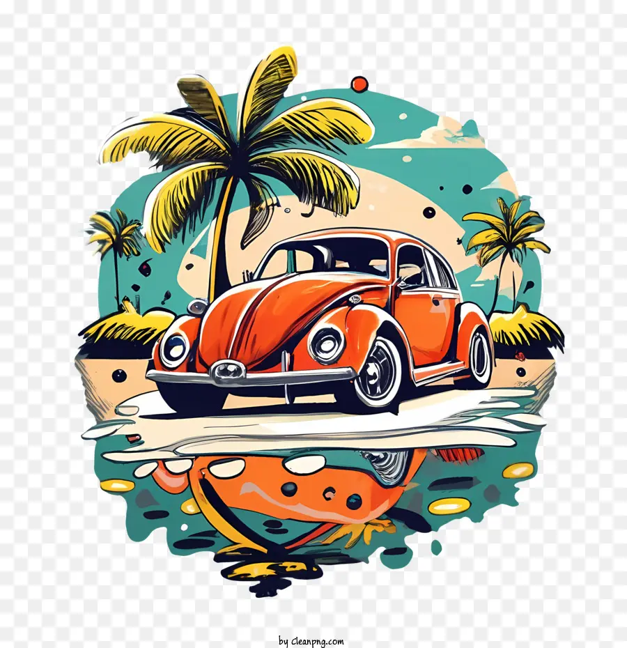 Volkswagen Beetle，Carros Antigos PNG