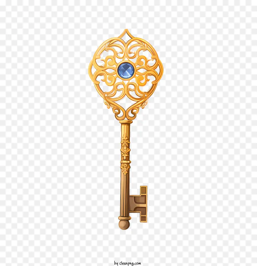 Golden Key，Chave Ornamentada PNG