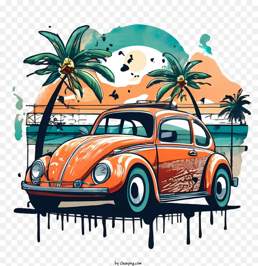 Volkswagen Beetle，Vintage PNG