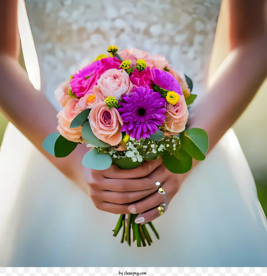 Feliz Casamento，Buquê De Flores PNG