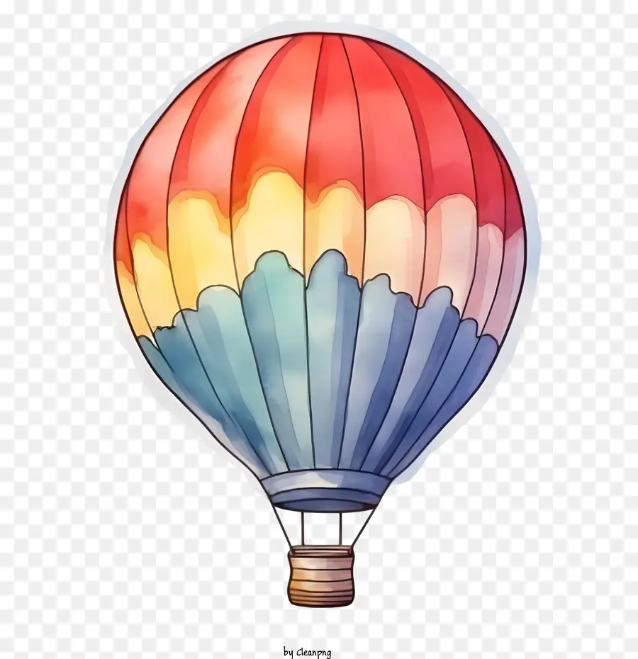 Balão De Ar Quente，Aquarela PNG