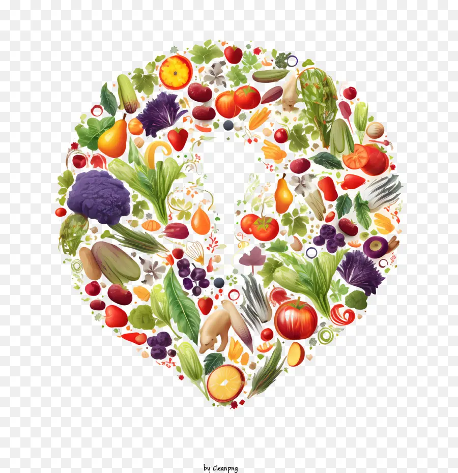 Dia Mundial Vegano，Coração De Legumes PNG