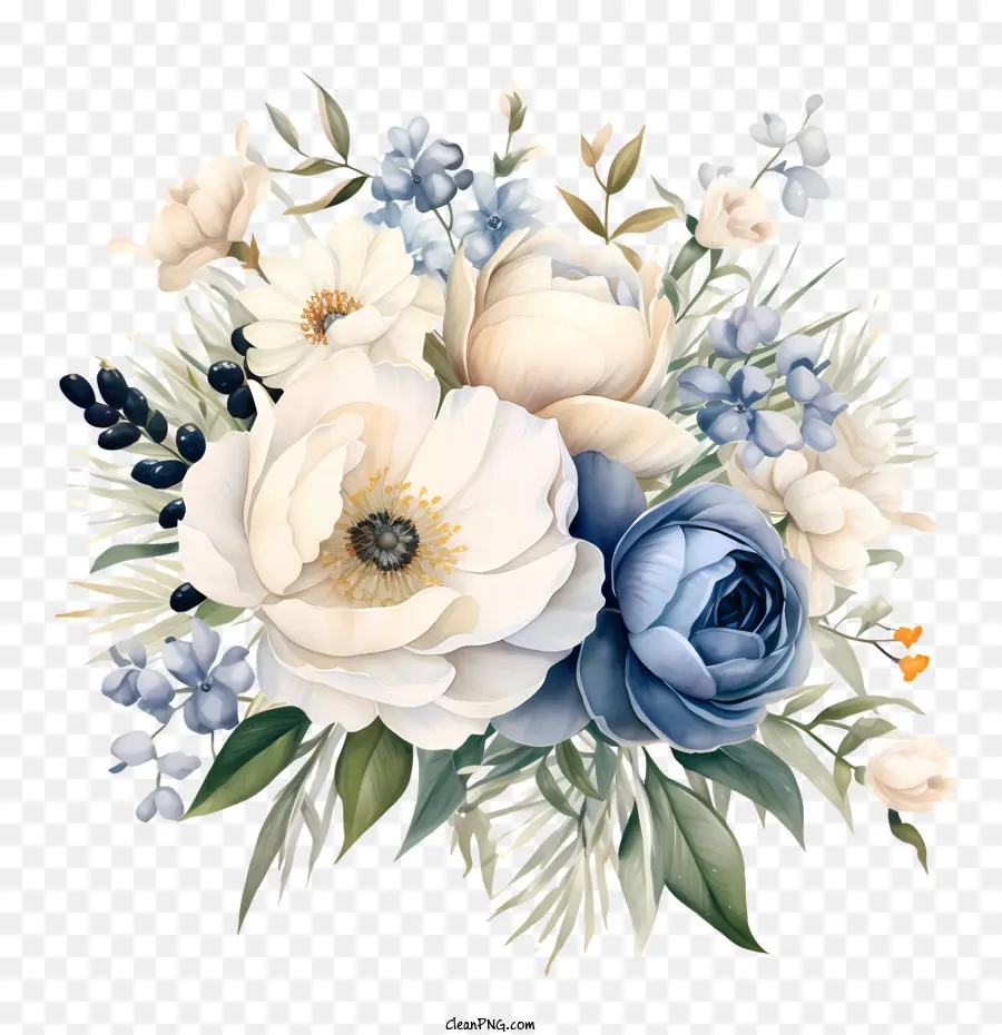 Arte Floral De Casamento，Rosas Brancas PNG