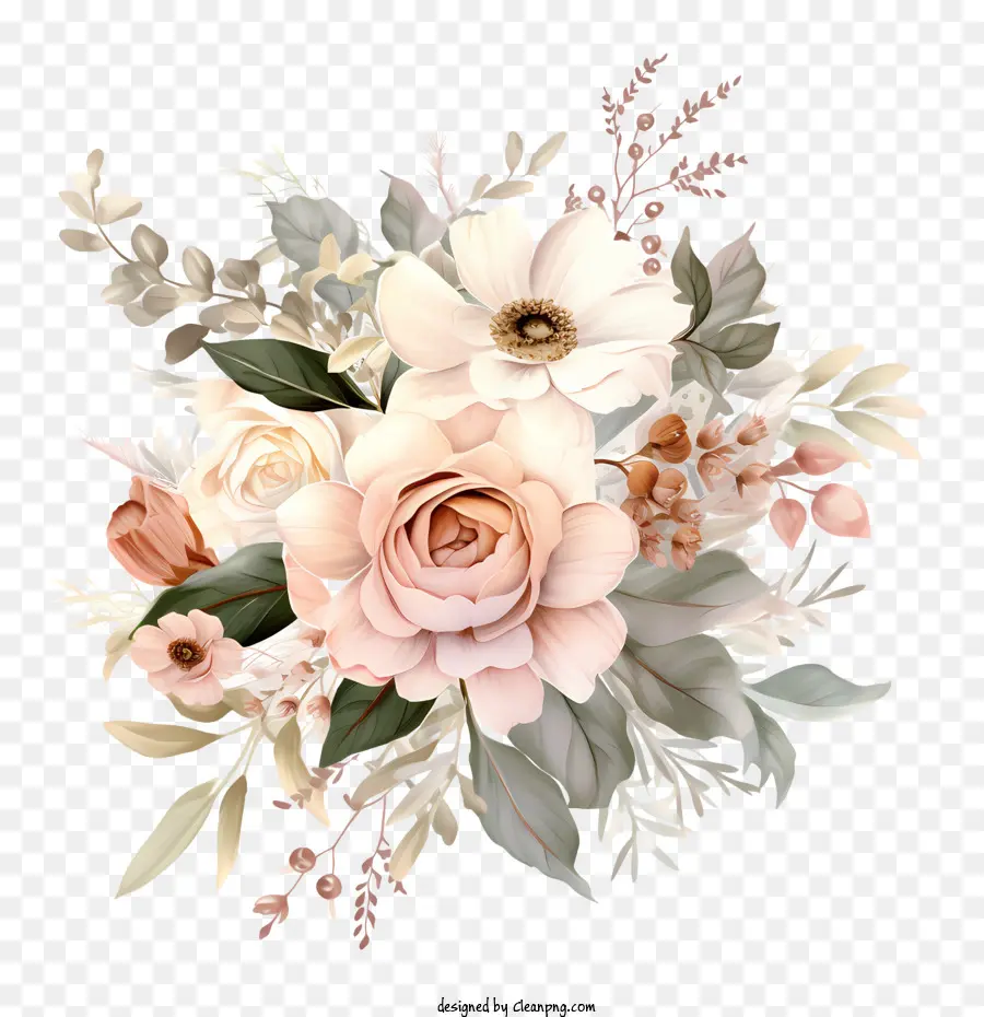 Arte Floral De Casamento，Rosa PNG