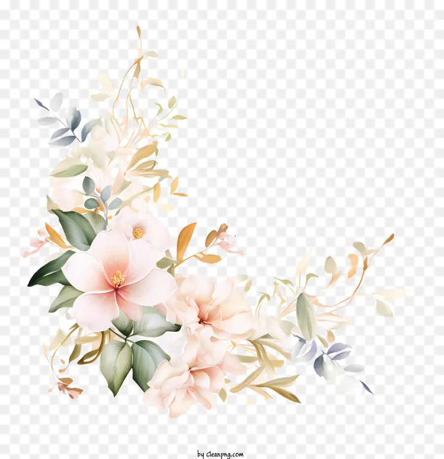 Design De Convite Floral De Casamento，Floral PNG