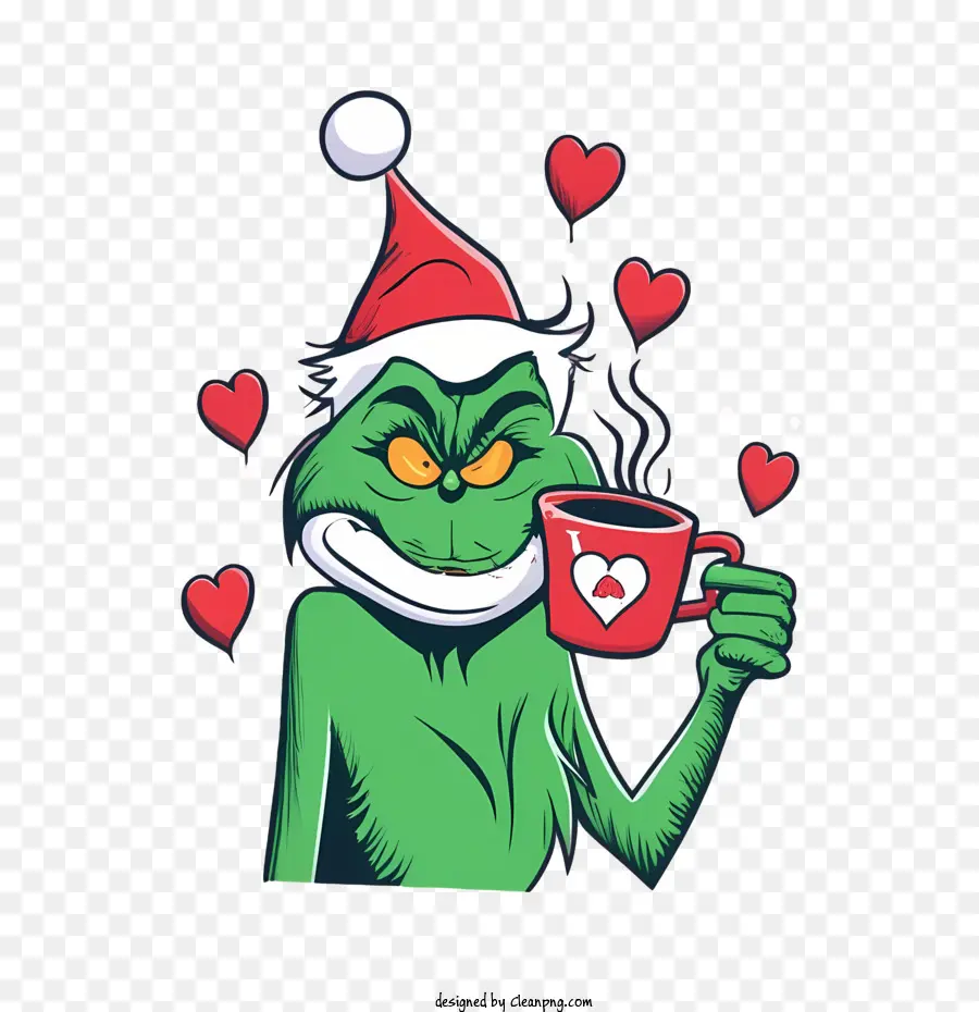 Natal Grinch，Sorrindo PNG