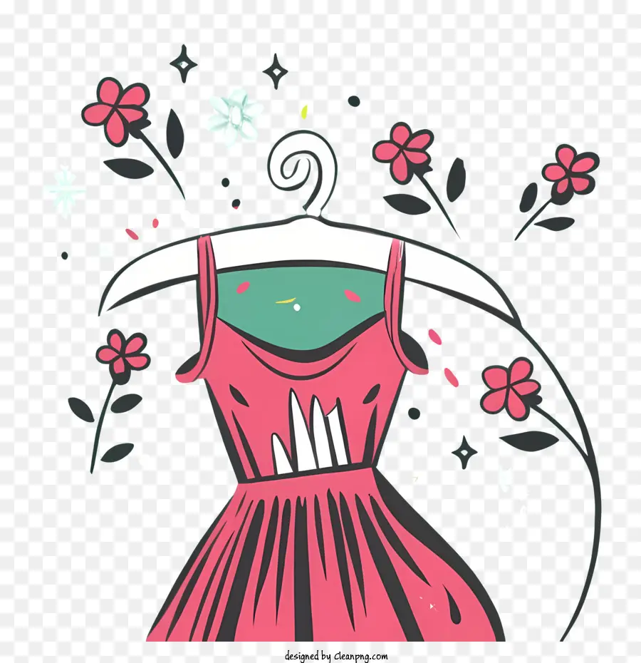 Vestido De Desenho Animado，Vestido Rosa PNG