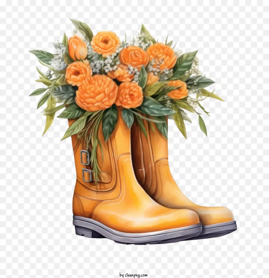 Botas De Borracha，Flores PNG