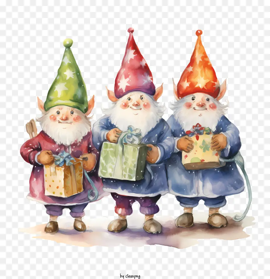 Gnomo De Natal，Gnomos Com Presentes PNG