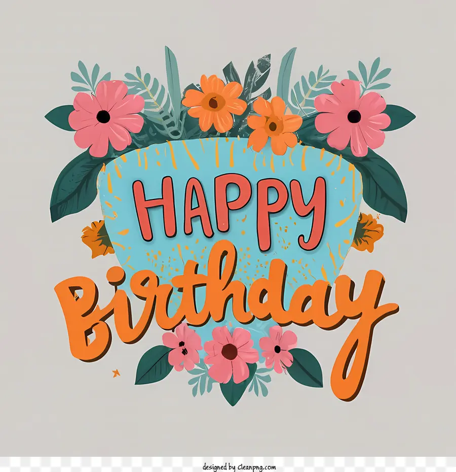 Feliz Aniversário，Floral Cartão De Aniversário PNG