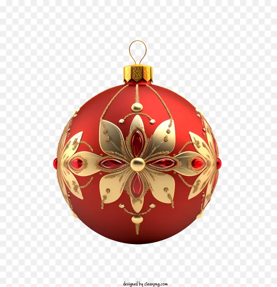 Bola De Natal，Ornamento Vermelho E Dourado PNG