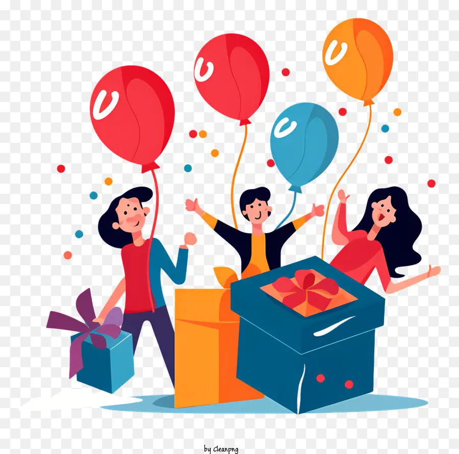 Oções E Balões，Birthday Celebration PNG