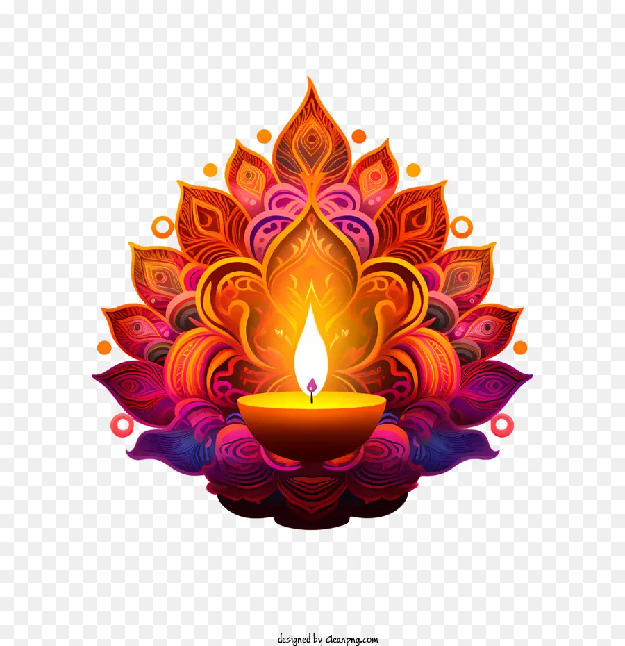 Lâmpada De Diwali，Flor PNG