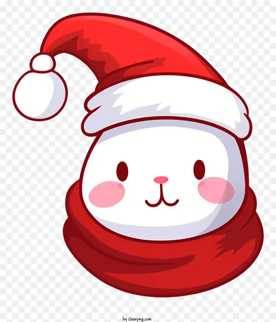 Personagem De Desenho Animado，Personagem Fofinho Com Chapéu De Papai Noel PNG