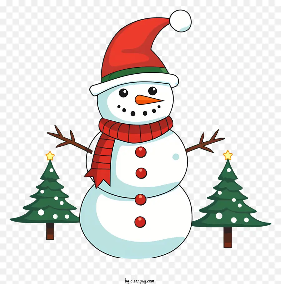 Boneco De Neve，Chapéu De Papai Noel PNG