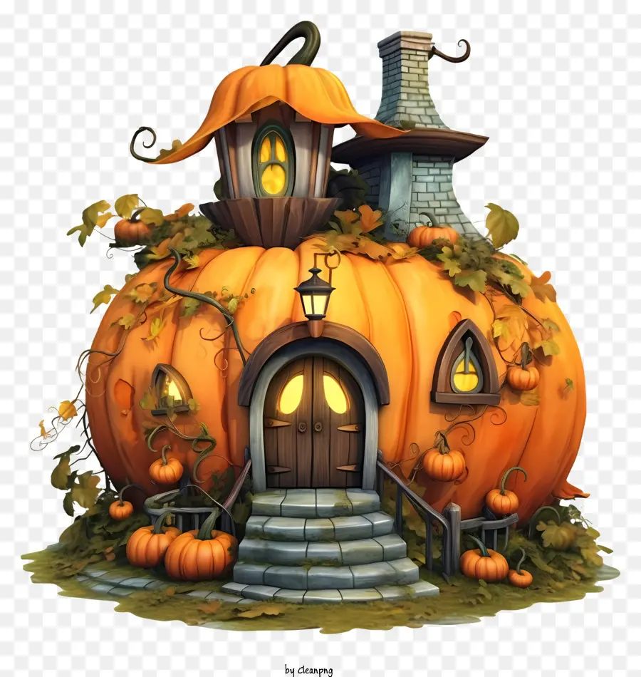 Casa De Abóbora De Desenho Animado，Linda Casa De Halloween PNG