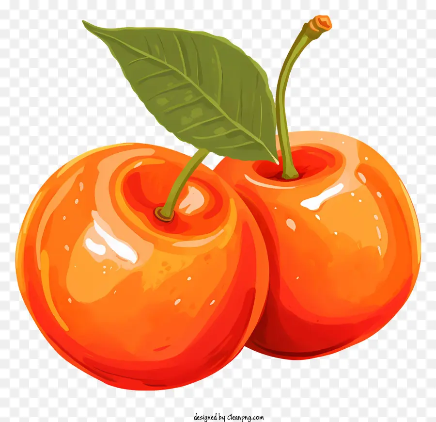 Laranja Madura，Folhas Verdes PNG