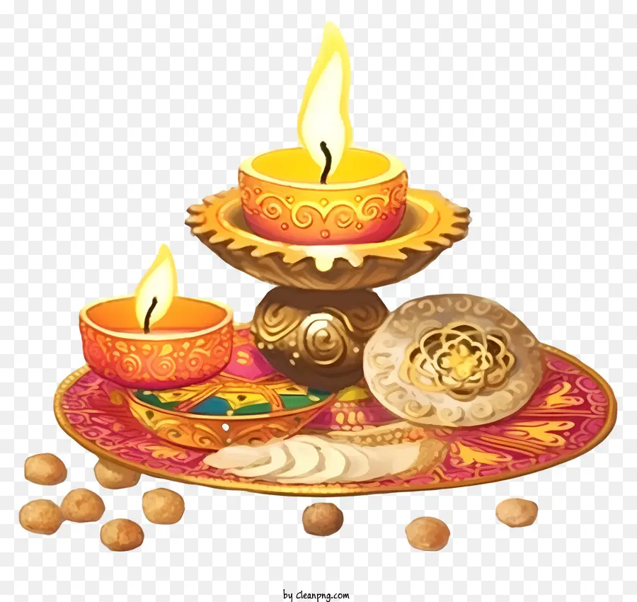 Diwali Diya，Decoração De Placas PNG