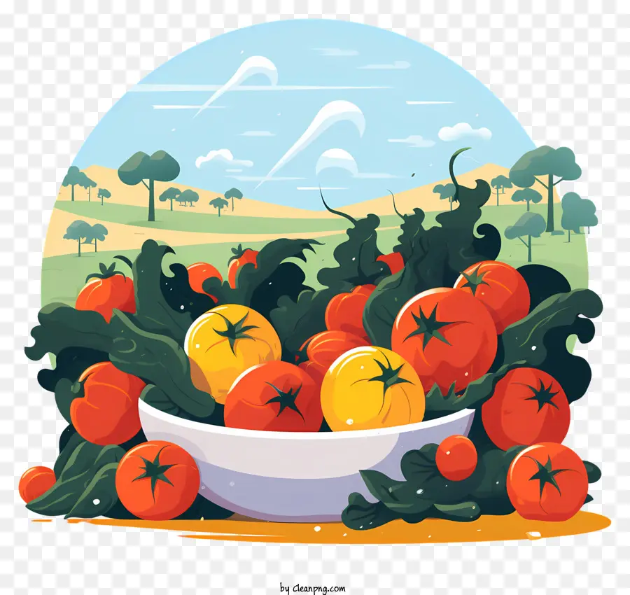 Tomates Vermelhos，Tigela De Tomate PNG