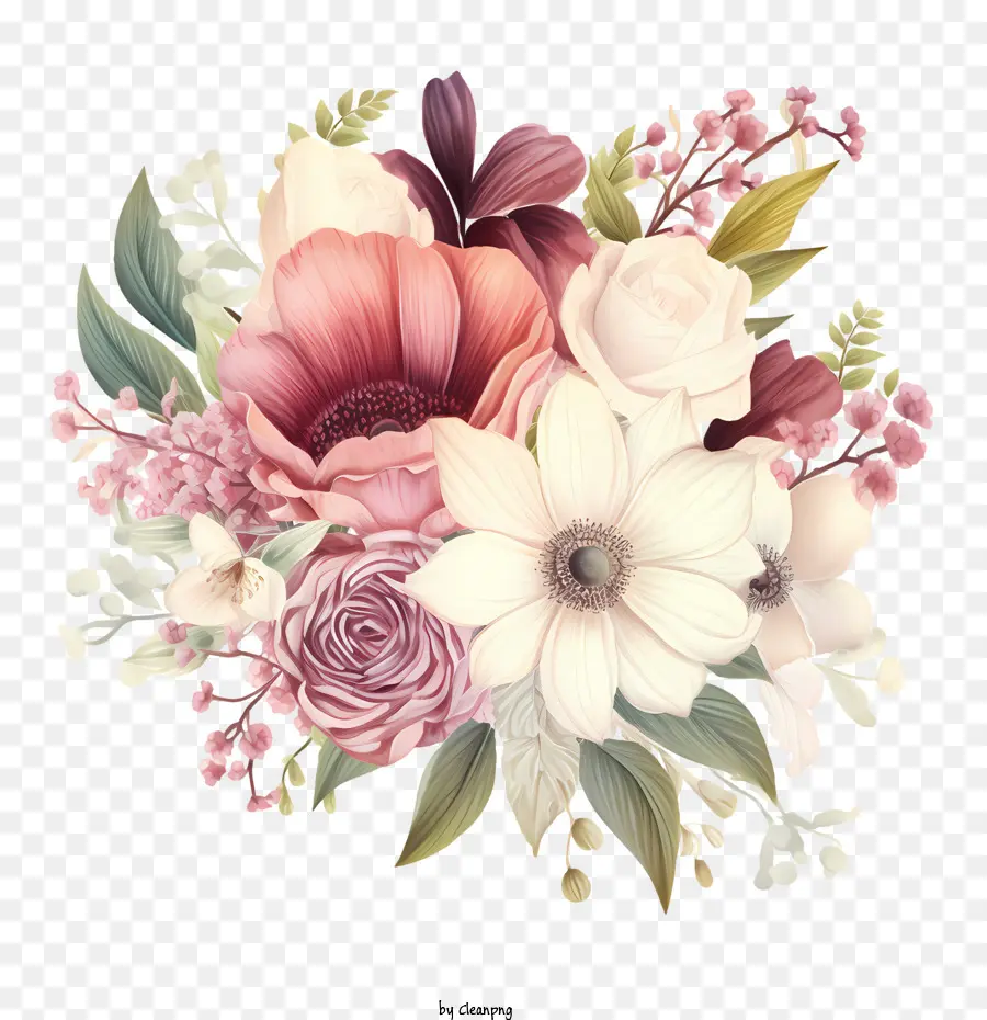 Design De Convite Floral De Casamento，Rosas PNG
