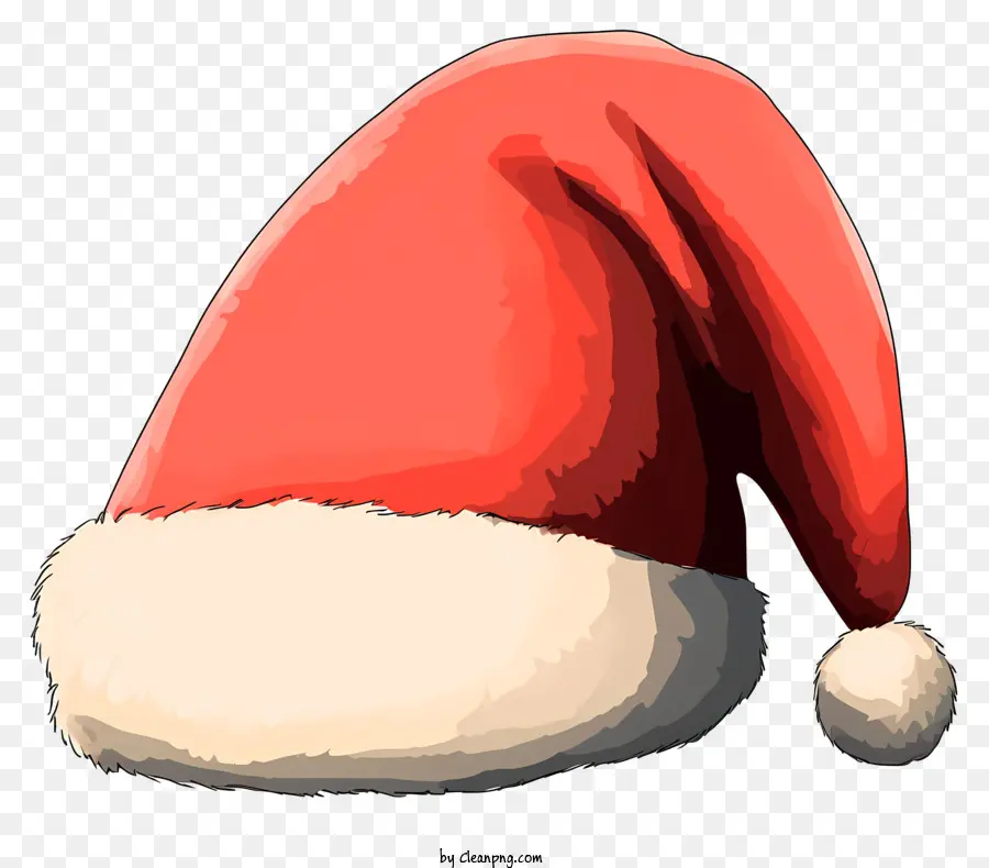 Chapéu Vermelho Do Papai Noel，Pom Pom Branco PNG