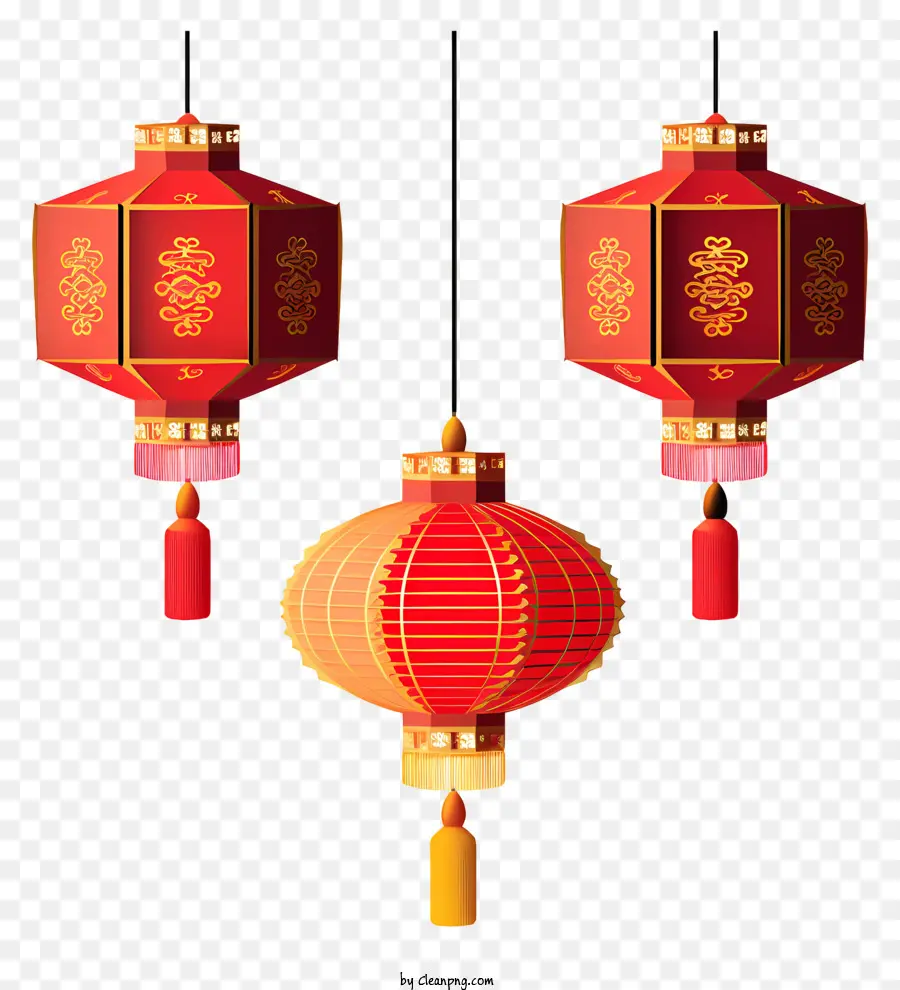 Chinês Lanternas，Lanternas Vermelhas PNG