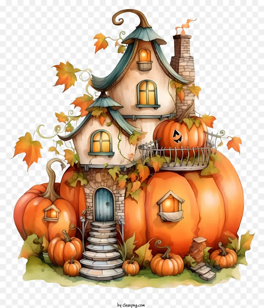 Casa Abóbora，Decoração De Halloween PNG