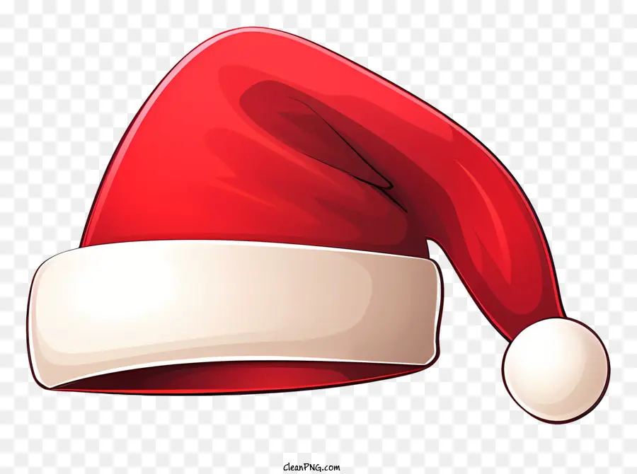 Chapéu De Papai Noel Vermelho，Chapéu De Bobble Branco PNG