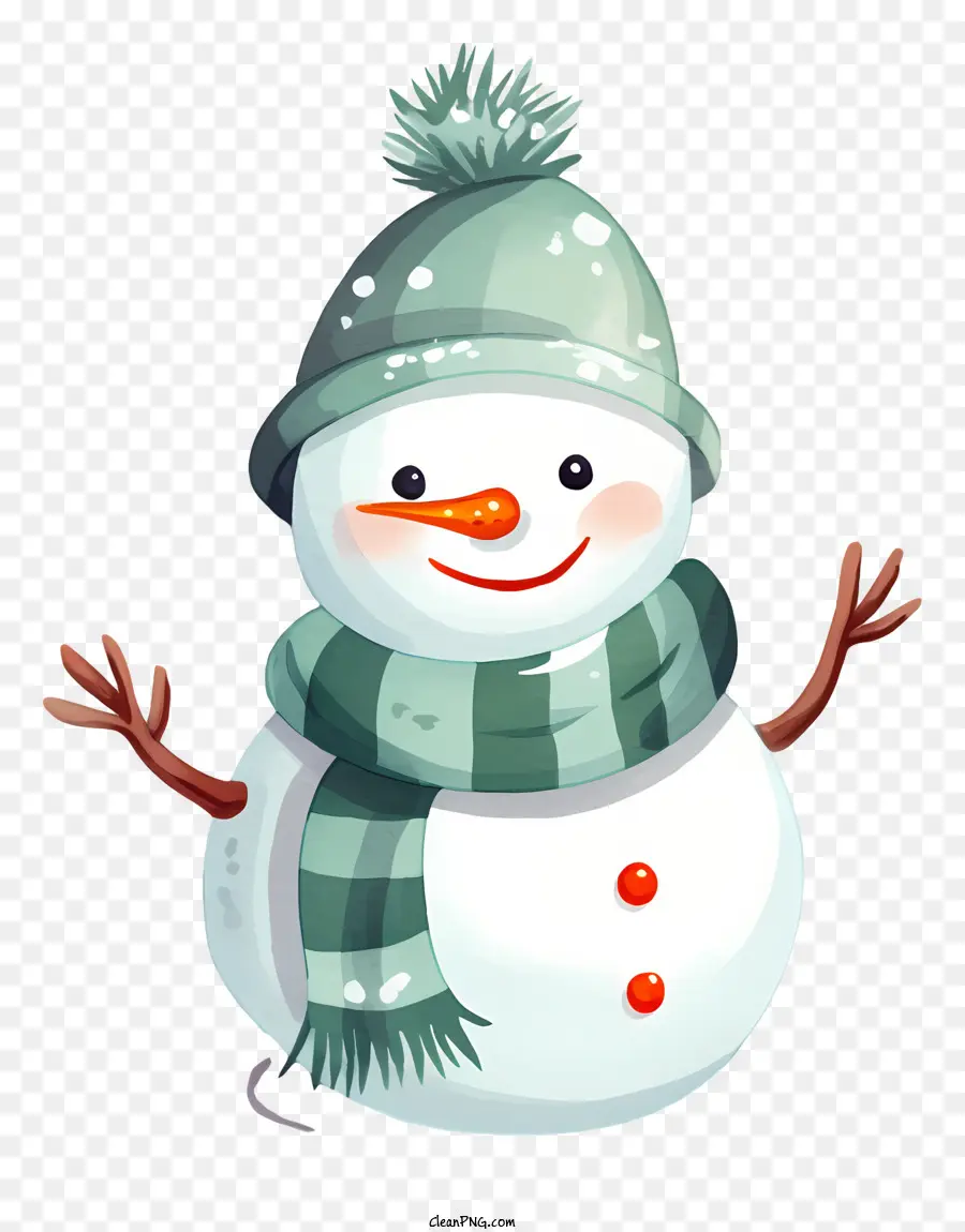 Boneco De Neve，Green Hat PNG