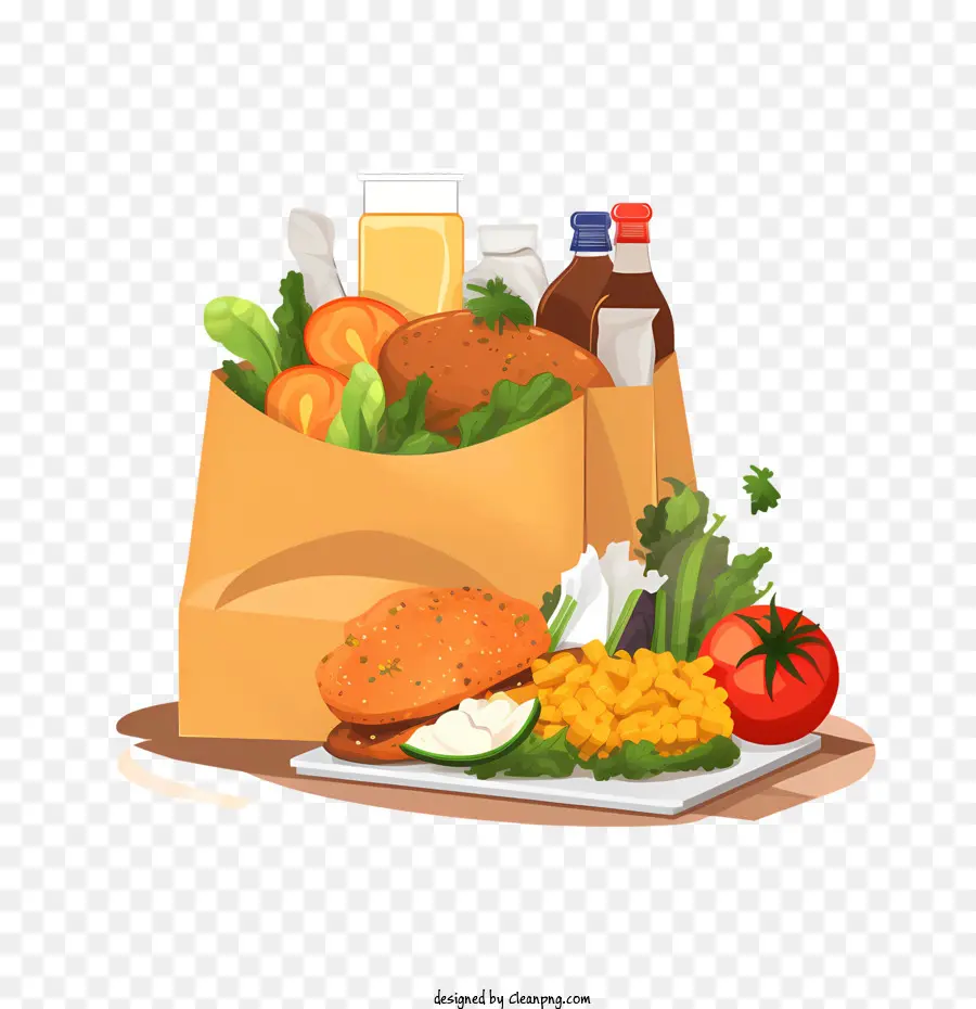 Bolsa De Entrega De Comida，Salada PNG