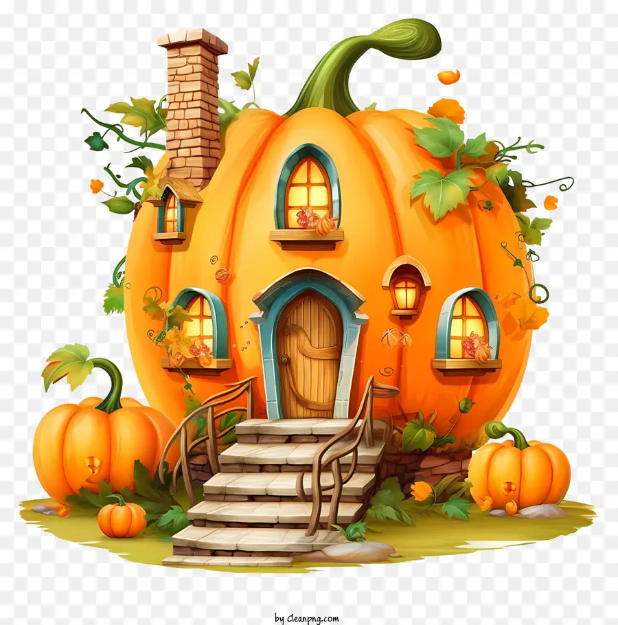 Casa De Abóbora Assustadora，Halloween Design PNG