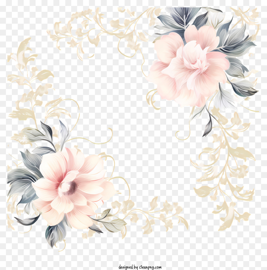 Decora Es Florais Vintage Flores E Folhas Floral Moldura Png Transparente Gr Tis