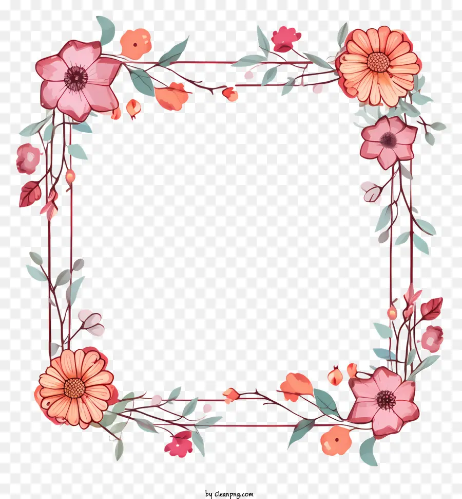 Flower Frame，Decoração Floral PNG