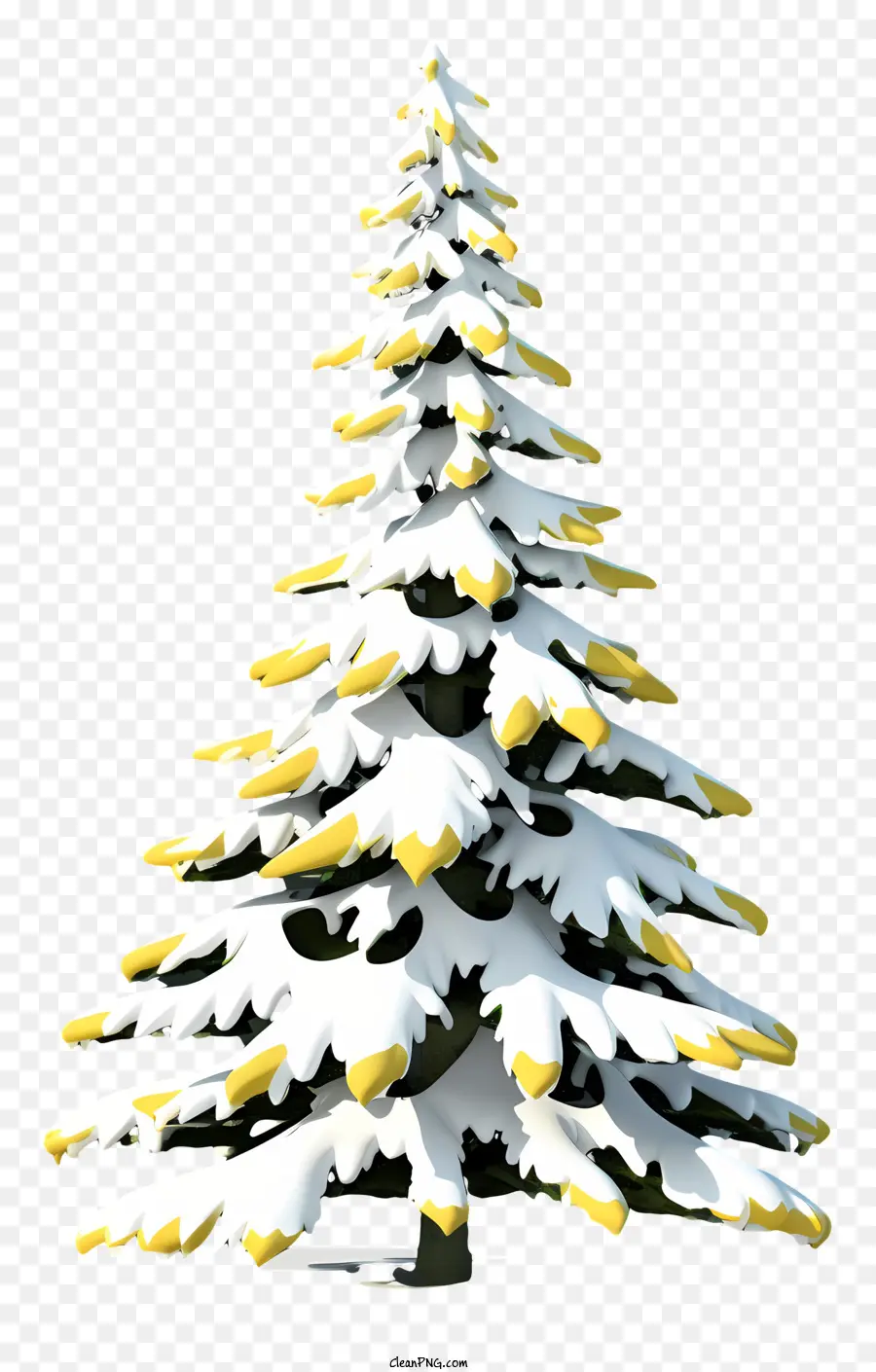 árvore Coberta De Neve，Listra Amarela PNG