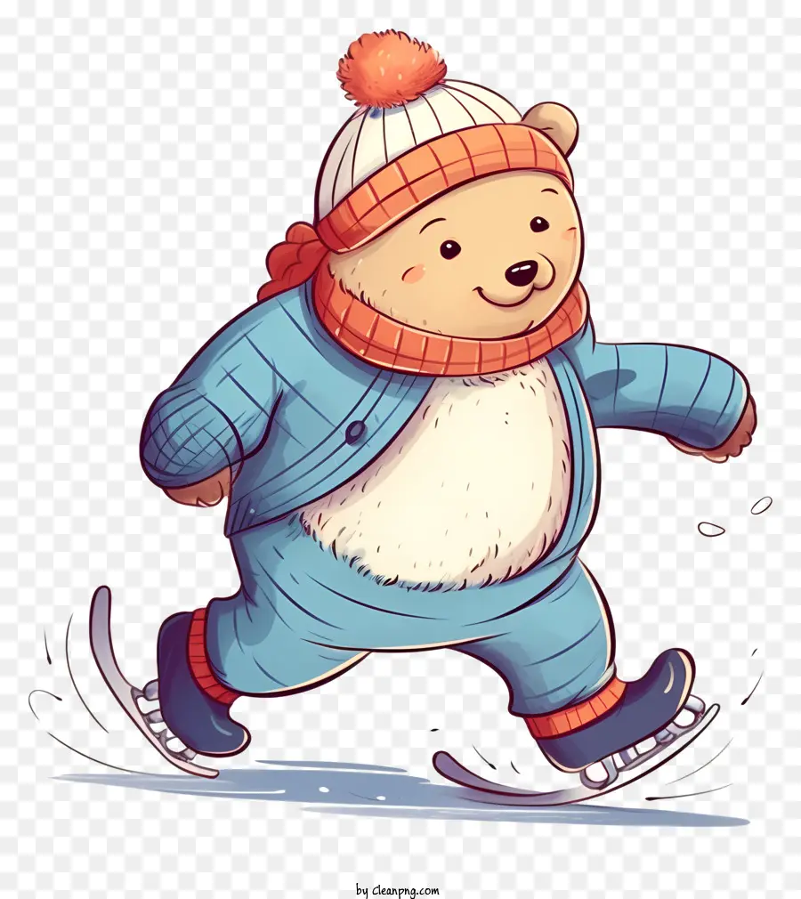 Desenho Animado Do Urso，Suéter Azul E Branco PNG