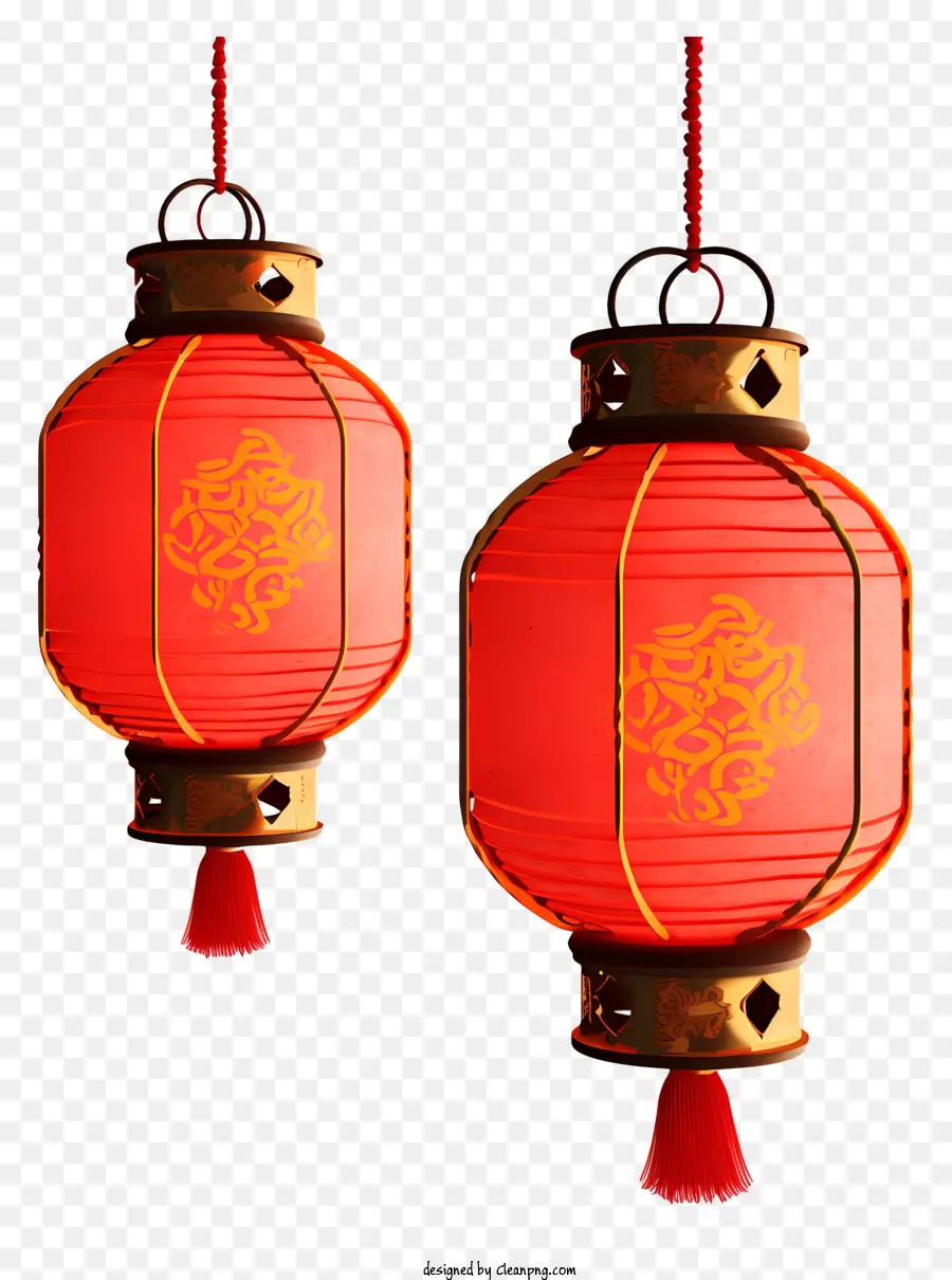 Lanternas De Papel Vermelho，Caracteres Chineses PNG