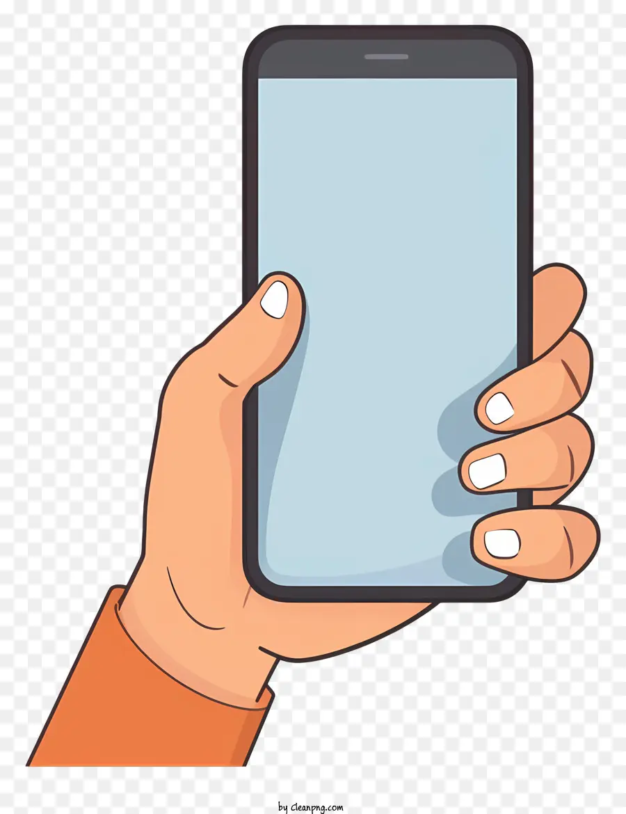 Smartphone Com Tela Em Branco，Imagem Do Estilo De Desenho Animado PNG